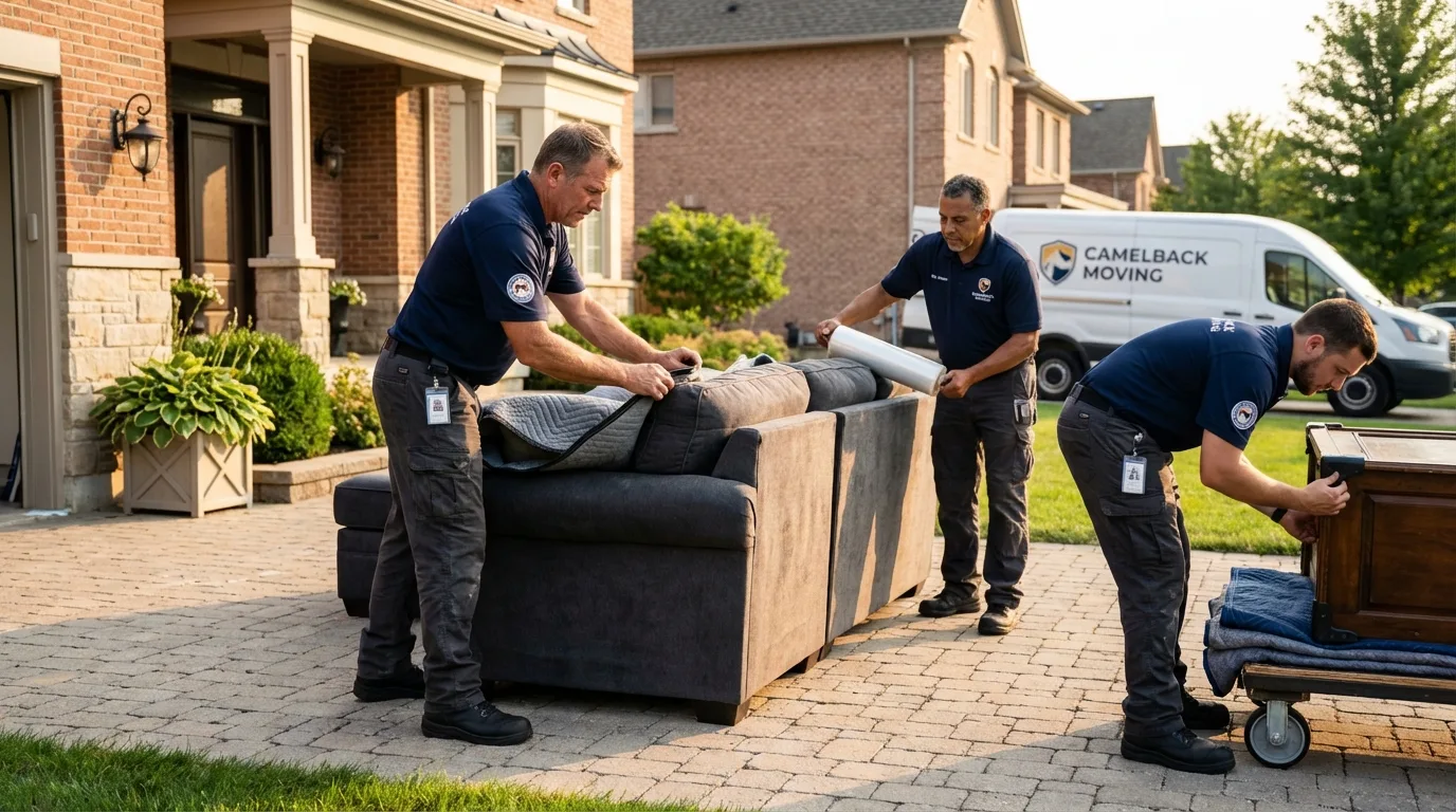 Large estate moving crew wrapping furniture in Harvey, IL